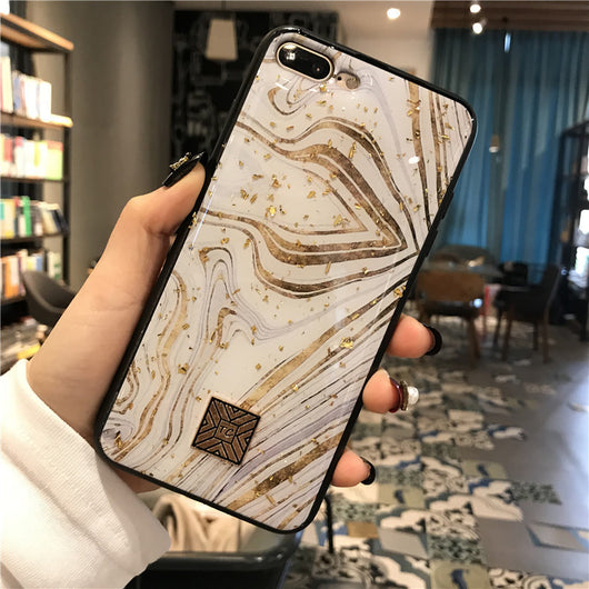 Funda de Celular con Lámina Dorada y Resina Epoxi Pintada