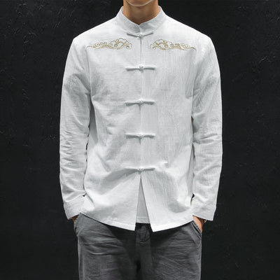 Camisa de Lino Oversized con Bordado Artesanal