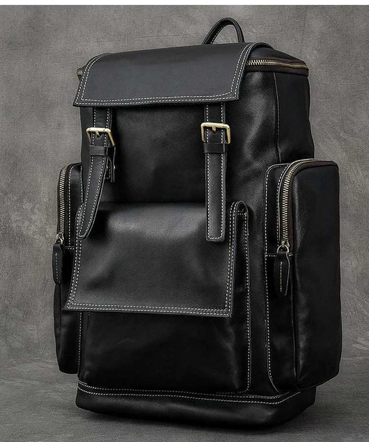 Mochila de Cuero Crazy Horse para Hombre - Portacomputadora 15.6" de Gran Capacidad - Image 12