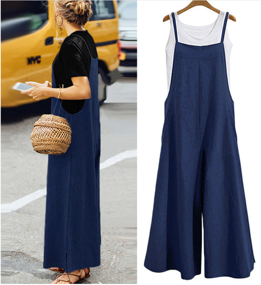 Pantalón Ancho Suelto Tipo Jumpsuit Casual - Image 9