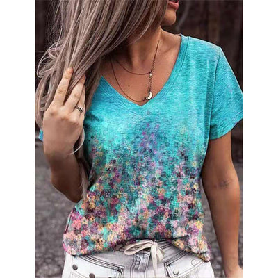 Blusa Estival Mujer con Estampado Colorido Manga Corta - Image 5