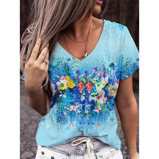 Blusa Estival Mujer con Estampado Colorido Manga Corta - Image 8