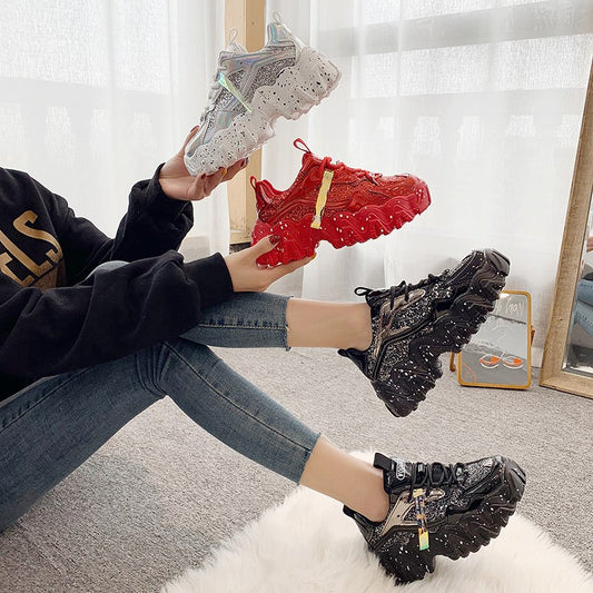 Zapatillas Deportivas de Plataforma Gruesa Estilo College para Mujer