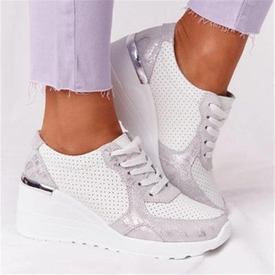 Tenis Plataforma con Cuña Casual - Malla Transpirable con Cordones - Image 7
