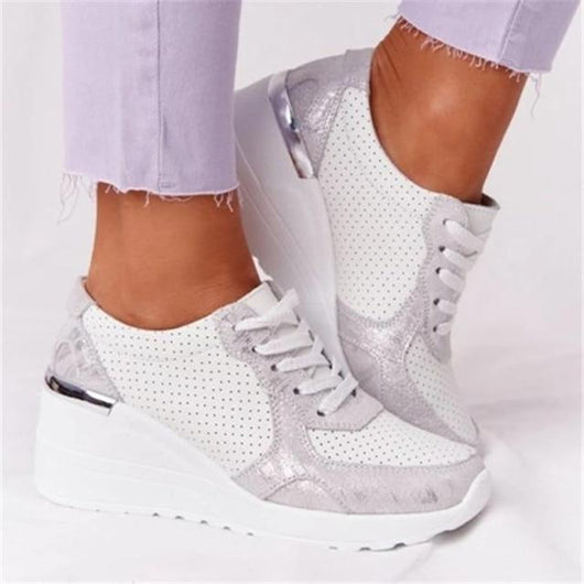 Tenis Plataforma con Cuña Casual - Malla Transpirable con Cordones - Image 7