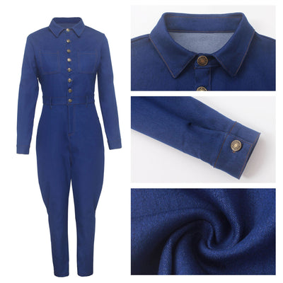Jumpsuit Denim Ajustado Elegante para Mujer - Image 10