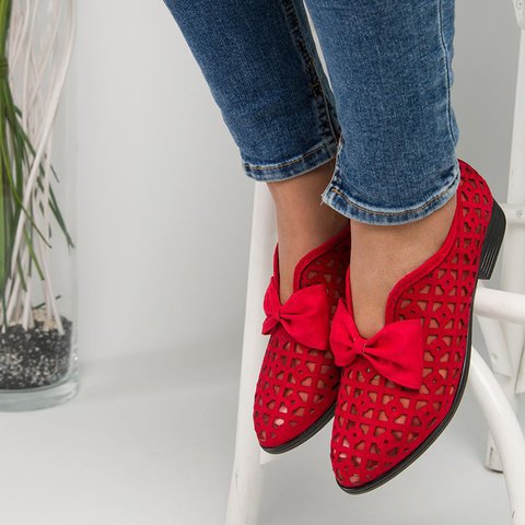 Sandalias Mujer Punta Fina con Moño y Tacón Bajo Calado - Image 8