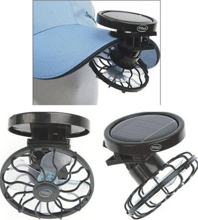 Ventilador Solar Portátil para Viajes, Camping y Pesca con Panel Enfriador