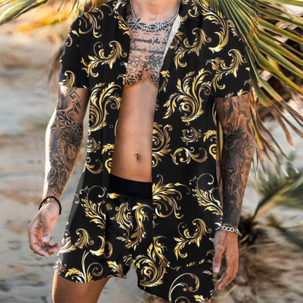 Camisa Estampada Suelta de Manga Corta para Hombre - Comodidad de Verano