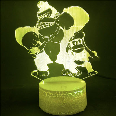 Lámpara LED 3D Donkey Kong con Toque Inteligente - Luz Nocturna Decorativa Multicolor - Image 10