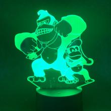 Lámpara LED 3D Donkey Kong con Toque Inteligente - Luz Nocturna Decorativa Multicolor