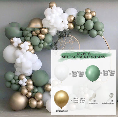 Paquete de Globos Retro Verde Platinum para Bodas y Fiestas - Image 5