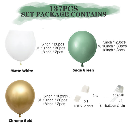 Paquete de Globos Retro Verde Platinum para Bodas y Fiestas - Image 8