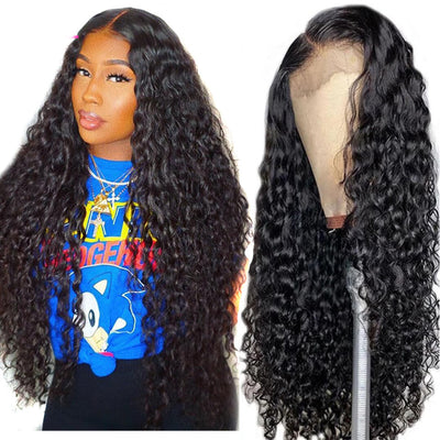 Peluca Frontal de Encaje con Cabello Natural Ondas de Agua y Baby Hair 13"
