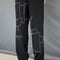 Pantalones Rectos de Tela Artesanal Antigua con Costura Manual Irregular