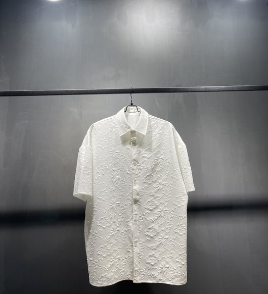Camisa Jacquard Floral Unisex - Fresca, Transpirable y Cómoda para Parejas - Image 8