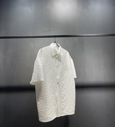 Camisa Jacquard Floral Unisex - Fresca, Transpirable y Cómoda para Parejas - Image 4