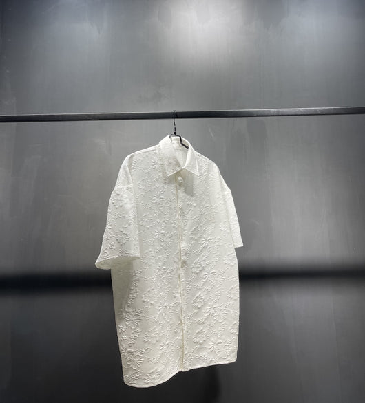 Camisa Jacquard Floral Unisex - Fresca, Transpirable y Cómoda para Parejas - Image 4