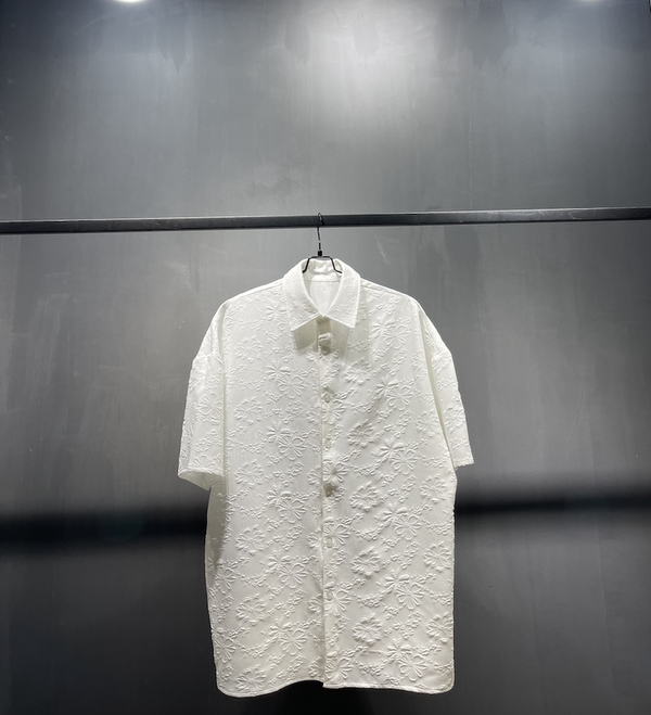 Camisa Jacquard Floral Unisex - Fresca, Transpirable y Cómoda para Parejas