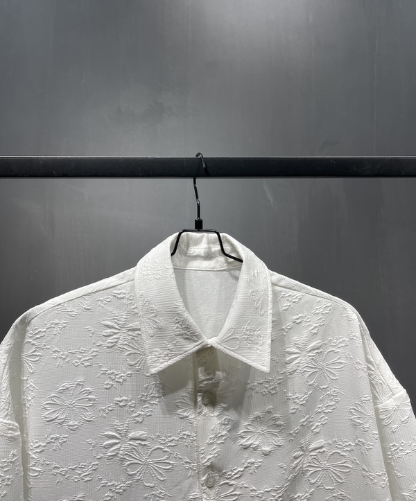 Camisa Jacquard Floral Unisex - Fresca, Transpirable y Cómoda para Parejas