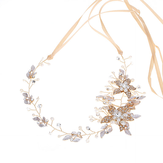 Diadema Artesanal de Strass en Oro y Plata