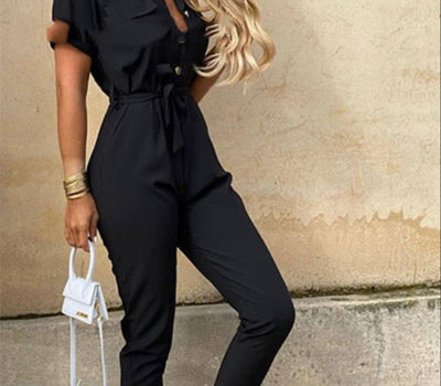 Mono Casual Negro Holgado para Mujer - Diseño Moderno y Versátil