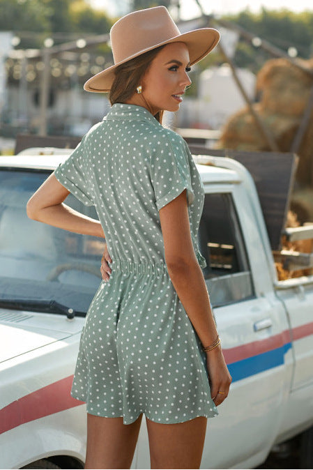 Jumpsuit Corto de Algodón con Lunares para Primavera y Verano - Cintura Media Sydney - Image 3