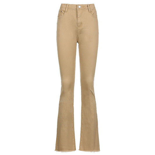 Pantalones Acampanados Retro Stretch en Denim Delgado