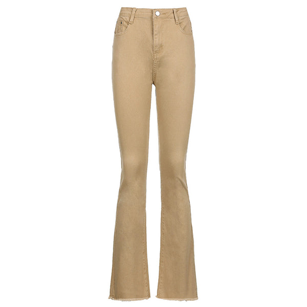 Pantalones Acampanados Retro Stretch en Denim Delgado