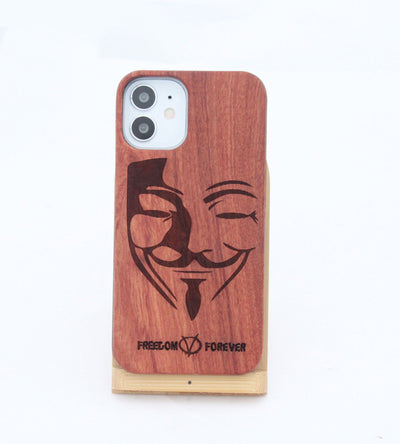 Funda iPhone 12 y 12 Pro Max Madera de Palisandro con Grabado Bambú - Protección Elegante y Resistente - Image 3
