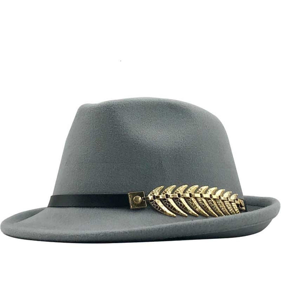Sombrero Retro Jazz Británico con Decoración de Cinturón Espiga