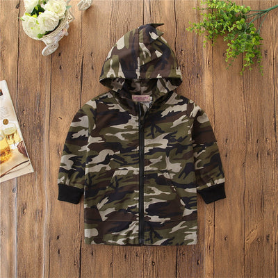 Chamarra Infantil con Capucha Dinosaurio Camuflaje Trendy - Image 4