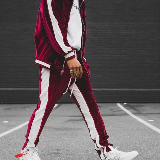 Traje Deportivo de Terciopelo Dorado para Hombre - Estilo Casual Moderno - Image 6