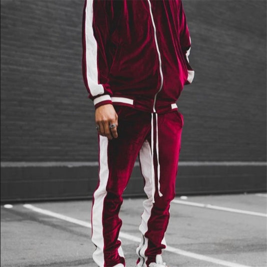 Traje Deportivo de Terciopelo Dorado para Hombre - Estilo Casual Moderno - Image 2