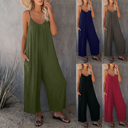 Enterizo Femenino con Tirantes en Colores Sólidos - Image 14