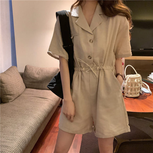 Jumpsuit Slim con Cuello Polo Suelto y Cordón Ajustable - Image 2