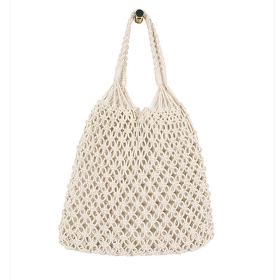 Bolsa Tejida de Malla con Asa de Cuerda - Diseño Calado Transpirable - Image 3