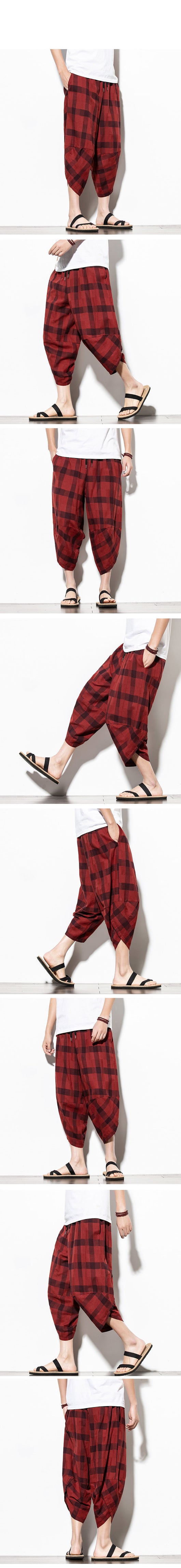 Pantalones Holgados de Algodón y Lino Estilo Chino para Hombre - Image 7