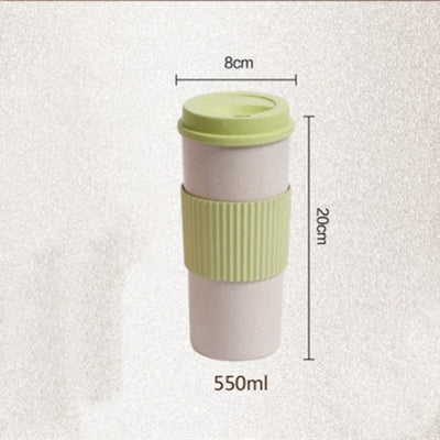 Taza Térmica Reutilizable de Fibra de Trigo con Tapa - Vaso Aislante para Café y Viajes - Image 14