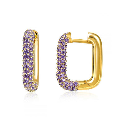 Aretes de Plata S925 con Zirconia Geométricos Cuadrados Minimalistas - Image 4