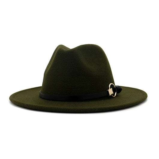 Sombrero Jazz Clásico con Ala Ancha y Cinturón Decorativo - Image 20