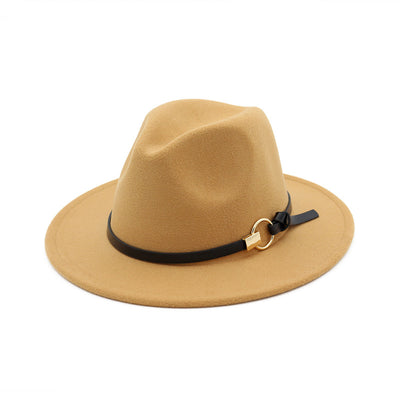 Sombrero Jazz Clásico con Ala Ancha y Cinturón Decorativo - Image 24