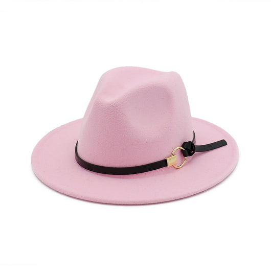 Sombrero Jazz Clásico con Ala Ancha y Cinturón Decorativo - Image 30