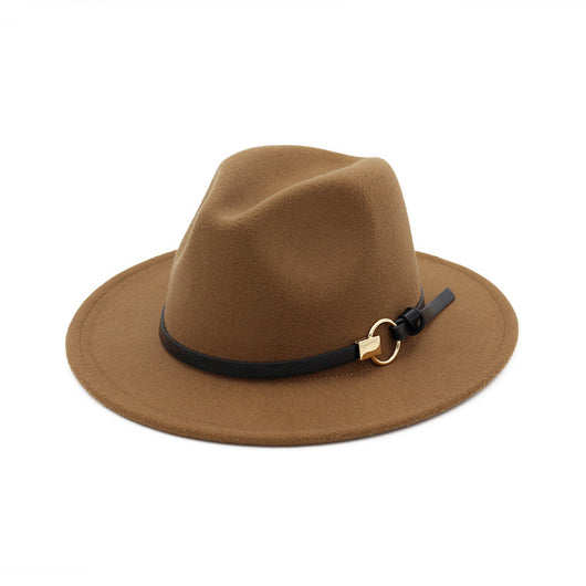 Sombrero Jazz Clásico con Ala Ancha y Cinturón Decorativo - Image 33