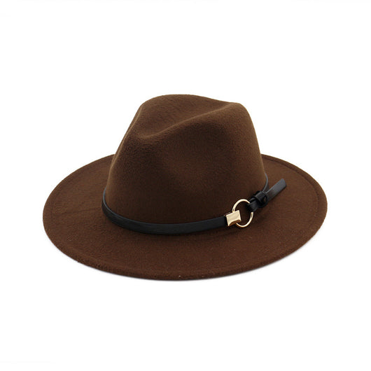 Sombrero Jazz Clásico con Ala Ancha y Cinturón Decorativo - Image 31