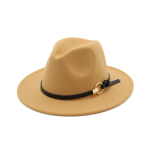 Sombrero Jazz Clásico con Ala Ancha y Cinturón Decorativo - Image 3