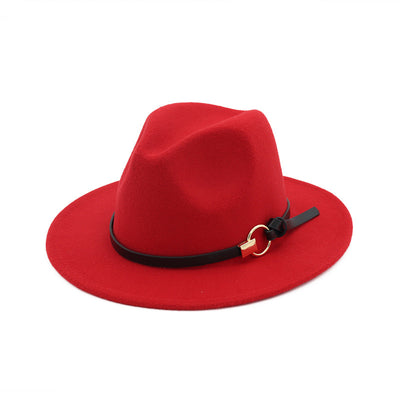 Sombrero Jazz Clásico con Ala Ancha y Cinturón Decorativo - Image 14