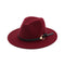 Sombrero Jazz Clásico con Ala Ancha y Cinturón Decorativo