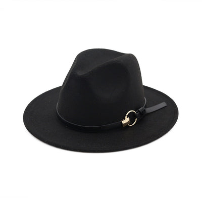 Sombrero Jazz Clásico con Ala Ancha y Cinturón Decorativo - Image 9