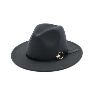 Sombrero Jazz Clásico con Ala Ancha y Cinturón Decorativo - Image 4